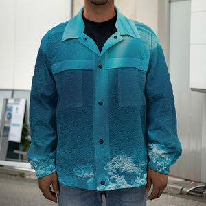 Ocean Underwater Print Men's Shirt Jacket