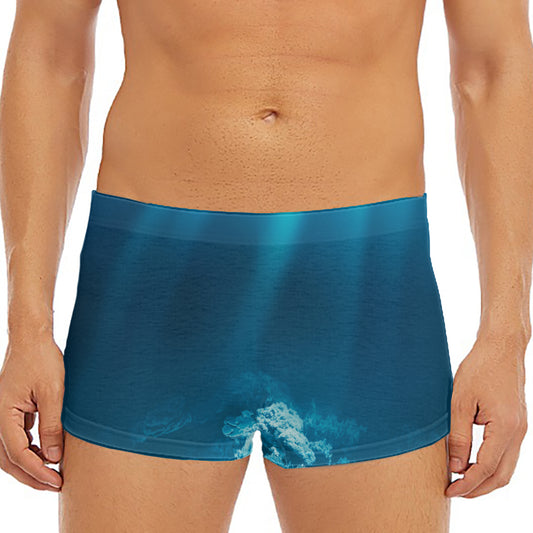 Ocean Underwater Print Men's Short Boxer Briefs