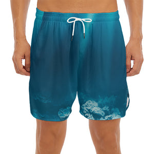 Ocean Underwater Print Men's Split Running Shorts