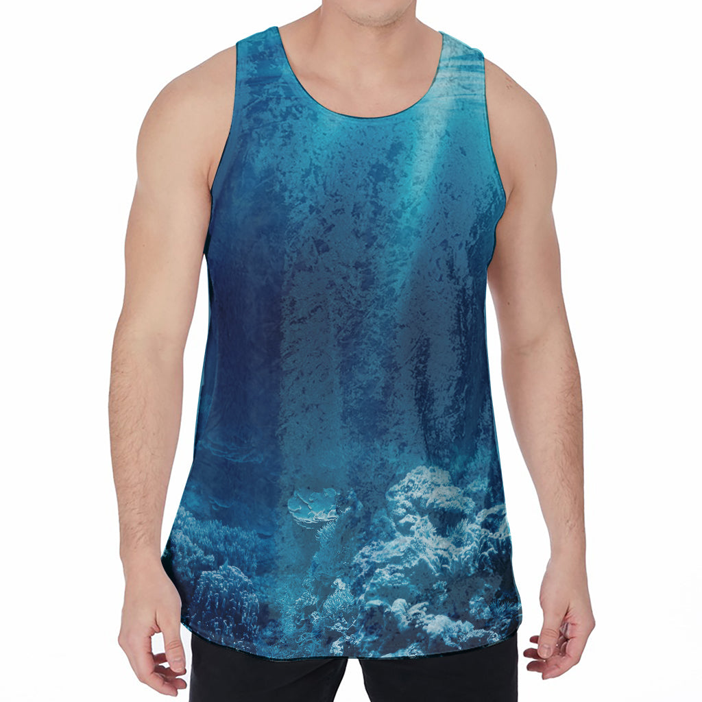 Ocean Underwater Print Men's Velvet Tank Top