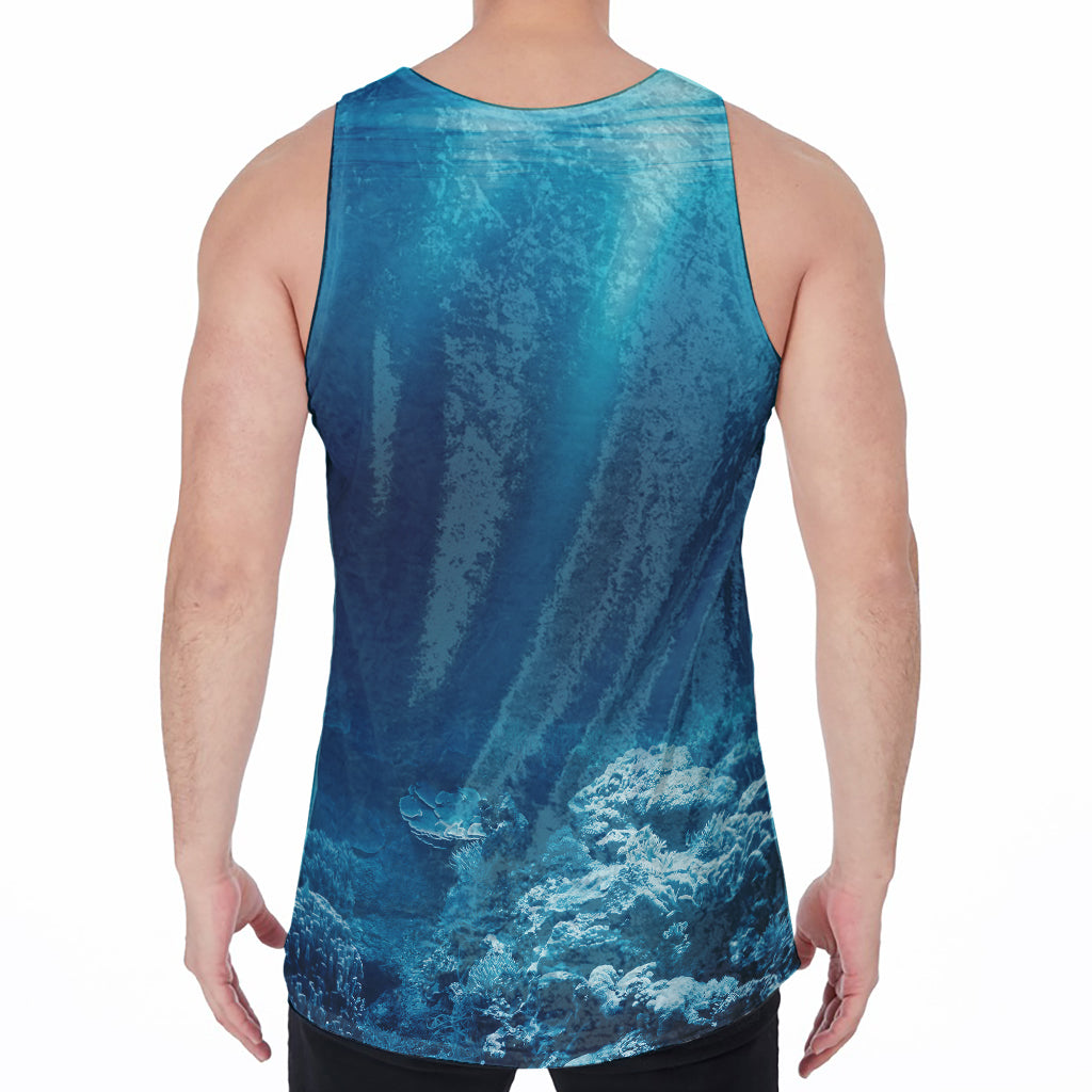 Ocean Underwater Print Men's Velvet Tank Top