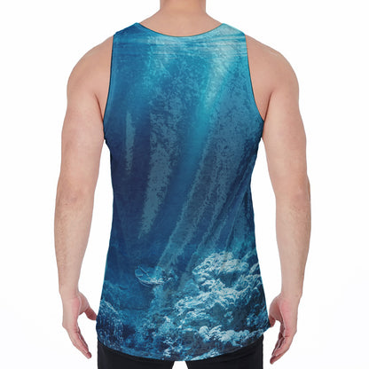 Ocean Underwater Print Men's Velvet Tank Top