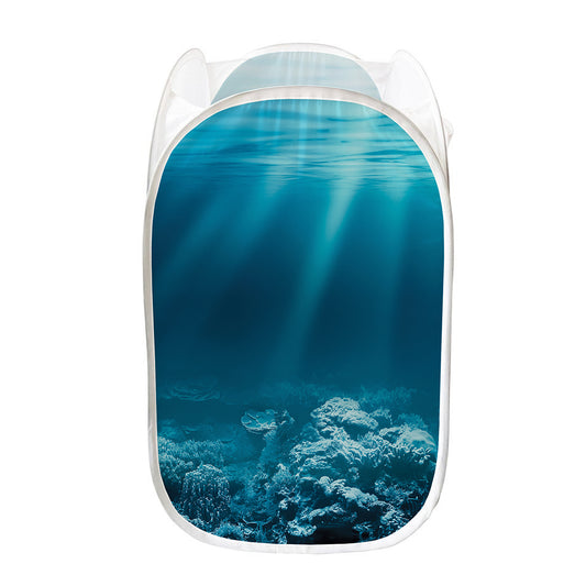 Ocean Underwater Print Mesh Laundry Hamper