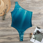 Ocean Underwater Print One Shoulder Bodysuit