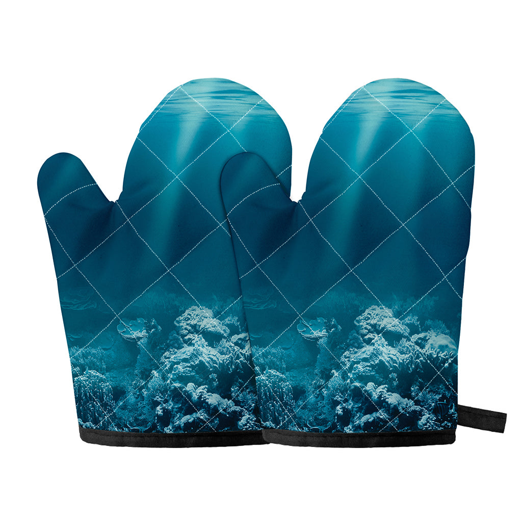 Ocean Underwater Print Oven Mitts