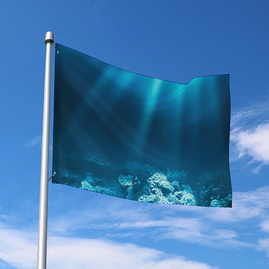 Ocean Underwater Print Polyester Flag
