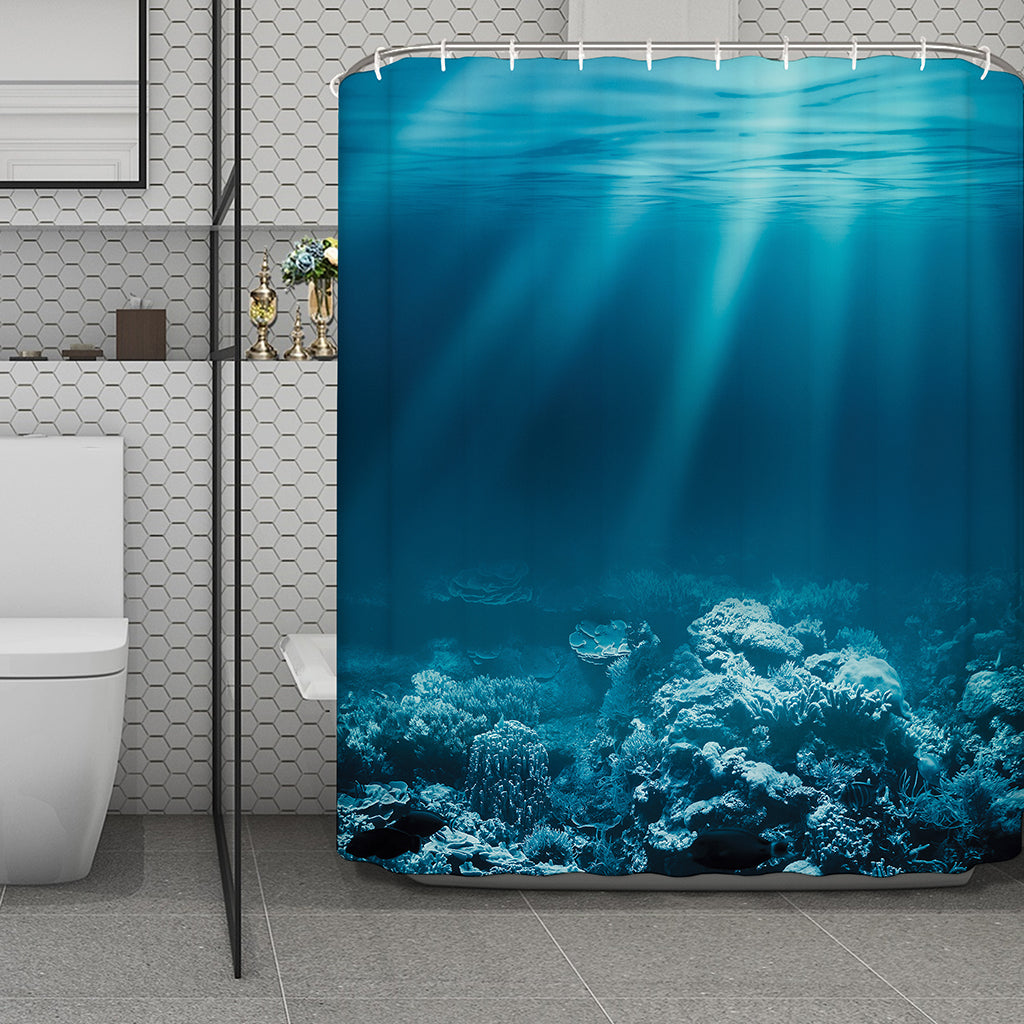 Ocean Underwater Print Polyester Shower Curtain