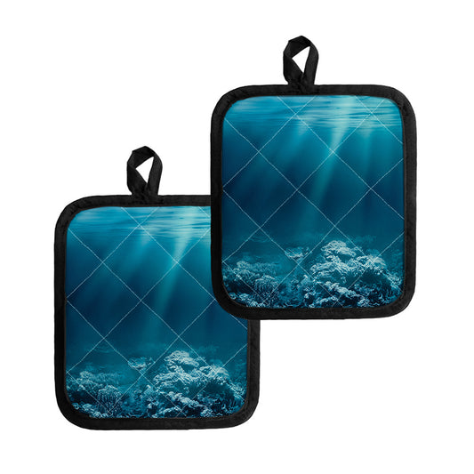 Ocean Underwater Print Pot Holders