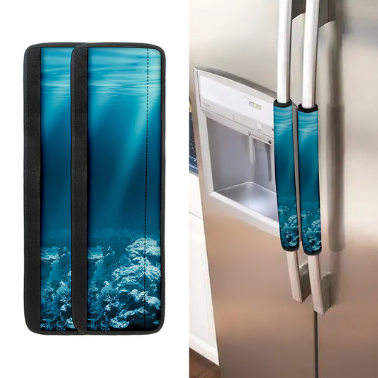 Ocean Underwater Print Refrigerator Handle Covers