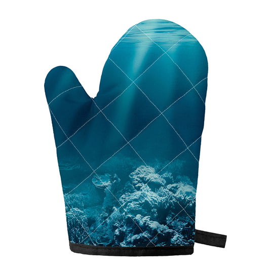 Ocean Underwater Print Single Oven Mitt