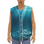 Ocean Underwater Print Sleeveless Baseball Jersey