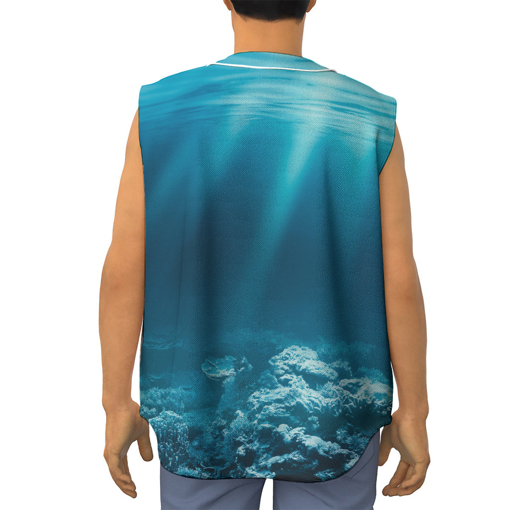 Ocean Underwater Print Sleeveless Baseball Jersey