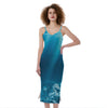 Ocean Underwater Print Slim Fit Midi Cami Dress