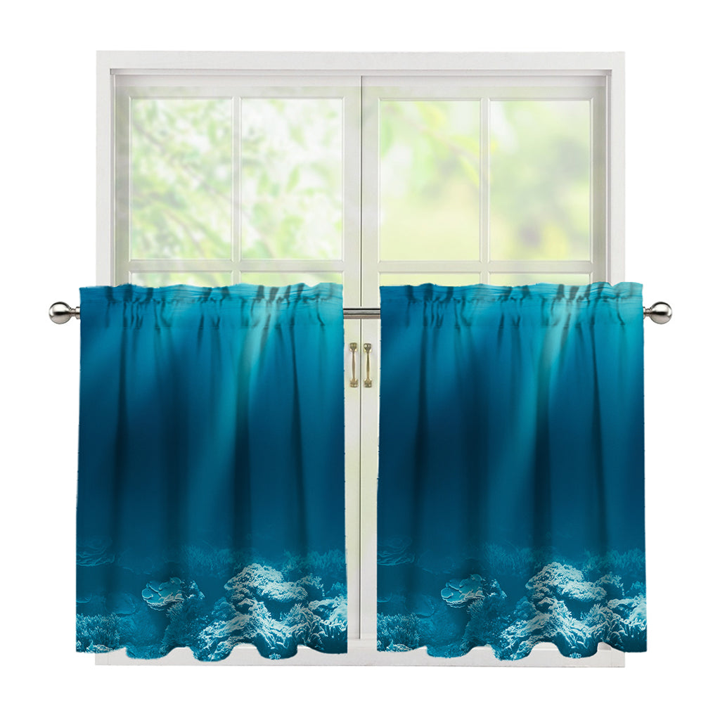 Ocean Underwater Print Tier Curtains