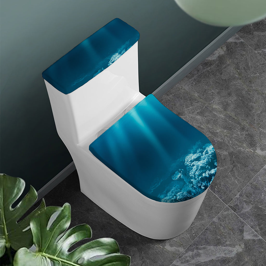 Ocean Underwater Print Toilet Lid And Tank Cover Set