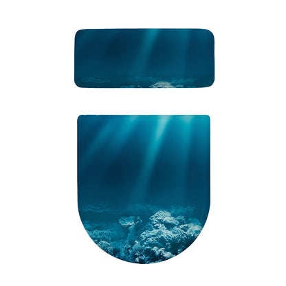 Ocean Underwater Print Toilet Lid And Tank Cover Set