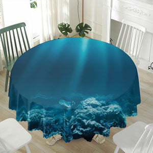 Ocean Underwater Print Waterproof Round Tablecloth