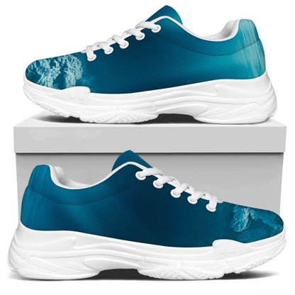 Ocean Underwater Print White Chunky Shoes