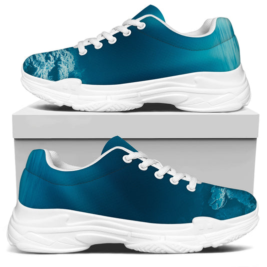 Ocean Underwater Print White Chunky Shoes
