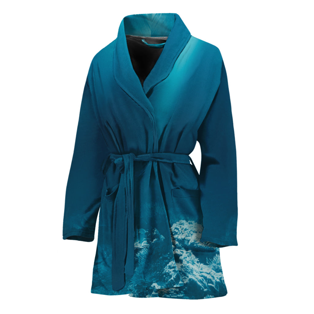 Ocean Underwater Print Women's Bathrobe