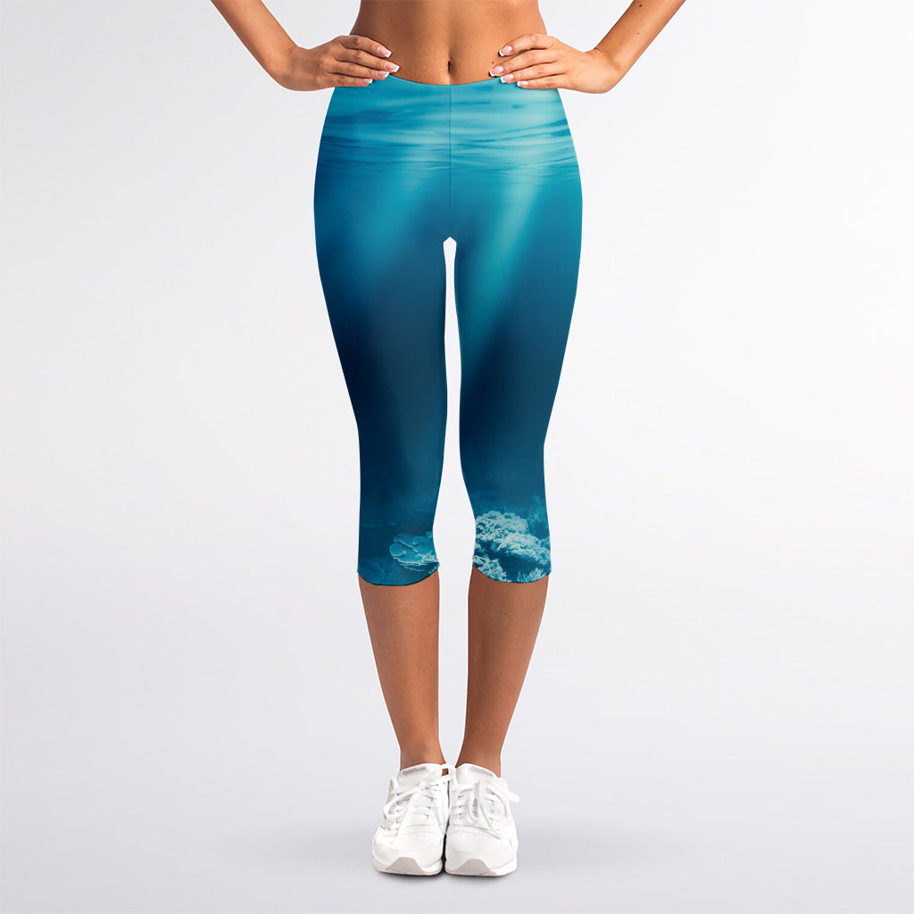 Ocean Underwater Print Women's Capri Leggings