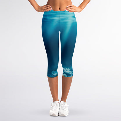 Ocean Underwater Print Women's Capri Leggings