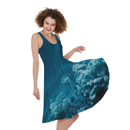 Ocean Underwater Print Women's Sleeveless Dress