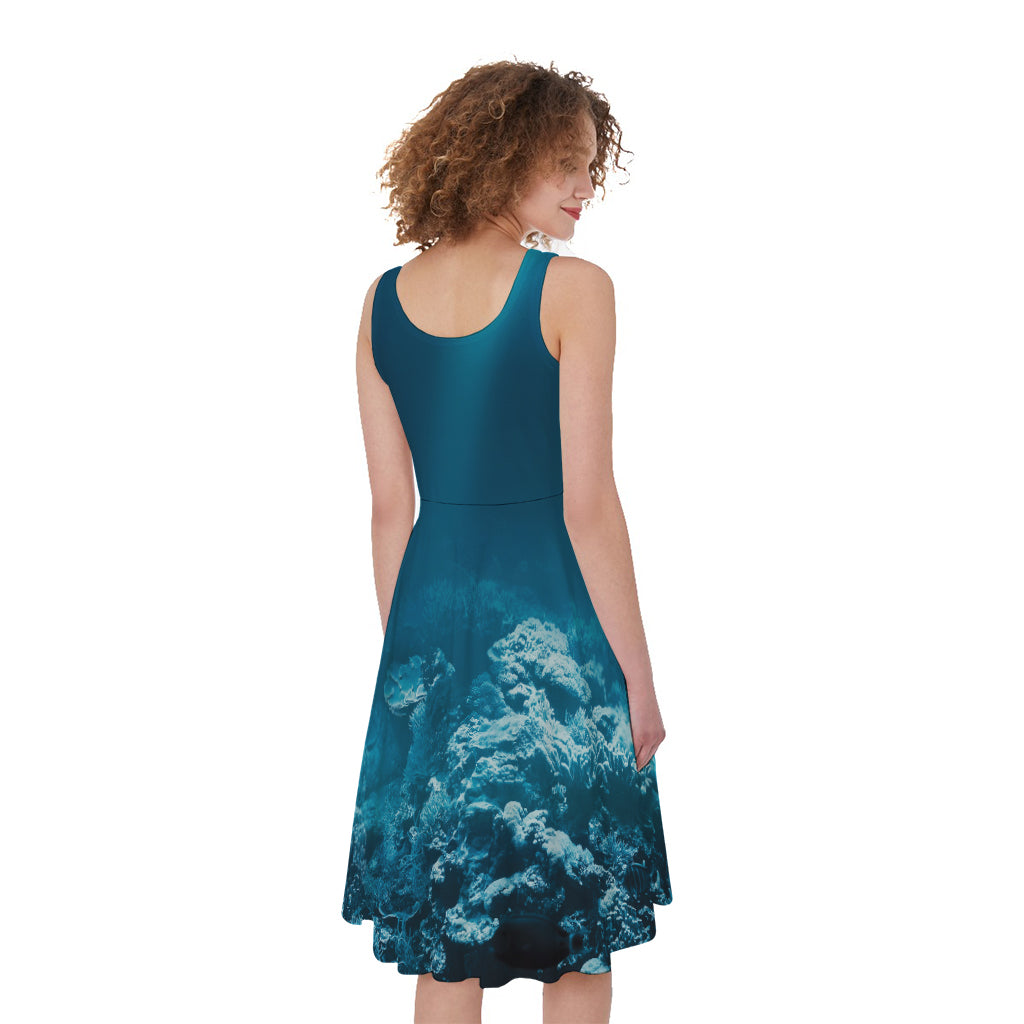 Ocean Underwater Print Women's Sleeveless Dress