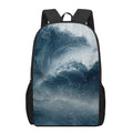 Ocean Wave Print 17 Inch Backpack
