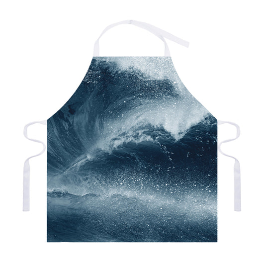 Ocean Wave Print Adjustable Apron