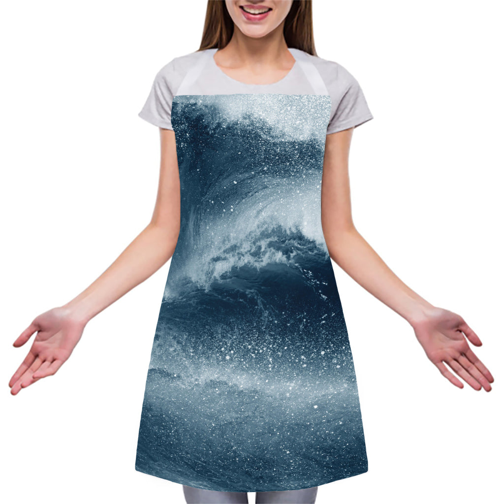 Ocean Wave Print Adjustable Apron