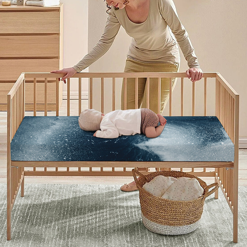 Ocean Wave Print Baby Crib Sheet