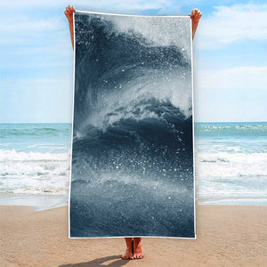 Ocean Wave Print Beach Towel