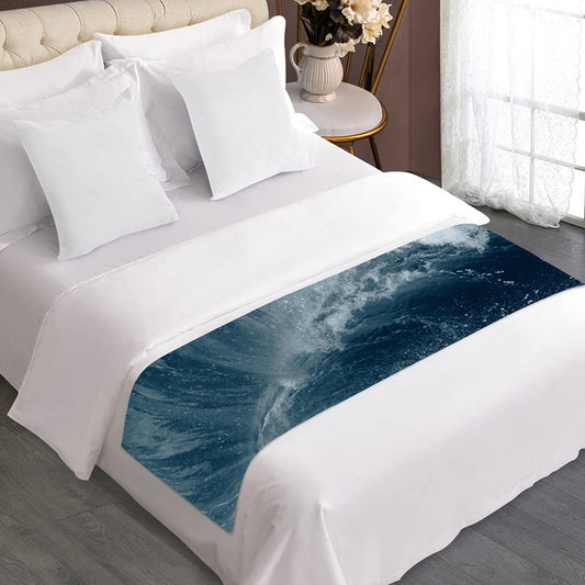 Ocean Wave Print Bed Runner