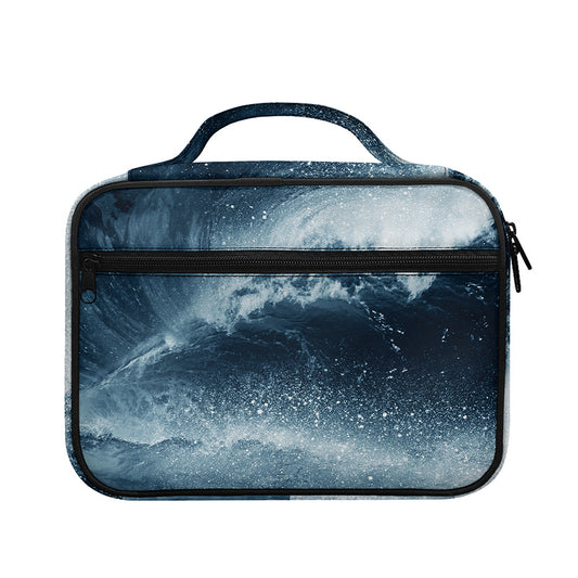 Ocean Wave Print Briefcase Bible Bag
