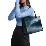 Ocean Wave Print Canvas Tote Bag