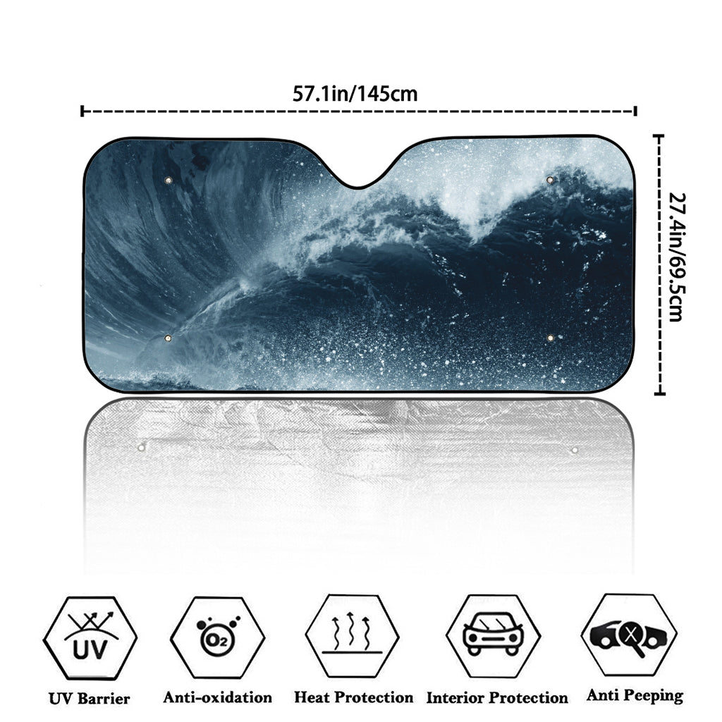 Ocean Wave Print Car Windshield Sun Shade