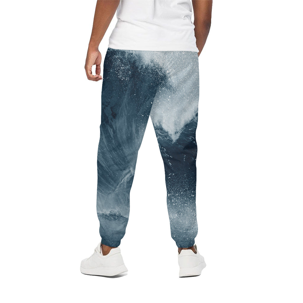 Ocean Wave Print Cotton Pants