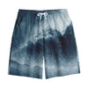 Ocean Wave Print Cotton Shorts