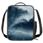 Ocean Wave Print Crossbody Lunch Bag