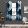 Ocean Wave Print Grommet Curtain Panels