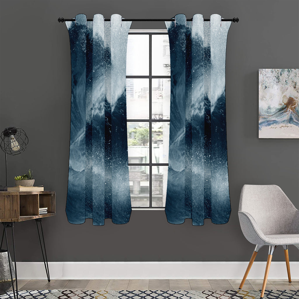 Ocean Wave Print Curtain