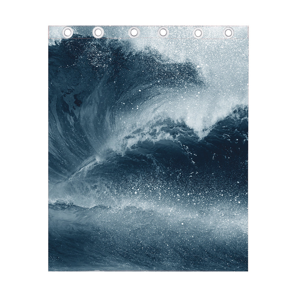 Ocean Wave Print Curtain