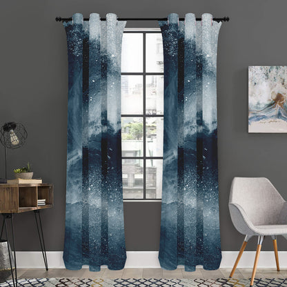 Ocean Wave Print Curtain
