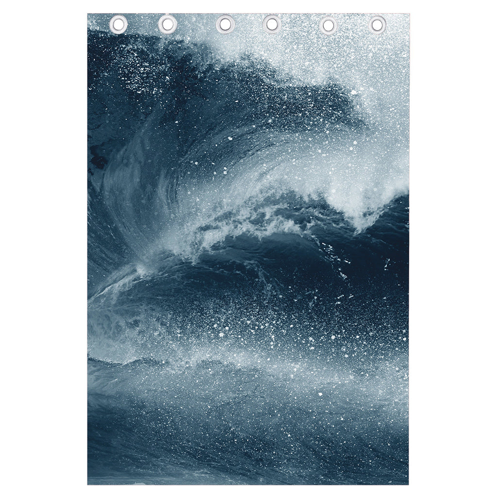 Ocean Wave Print Curtain