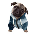 Ocean Wave Print Dog Zip Up Hoodie