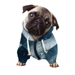 Ocean Wave Print Dog Zip Up Hoodie