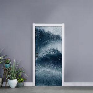 Ocean Wave Print Door Sticker