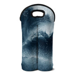 Ocean Wave Print Double Neoprene Wine Tote