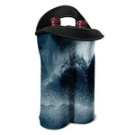 Ocean Wave Print Double Neoprene Wine Tote